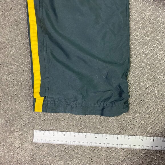 Vintage Nike Cargo Track Pants Men's Medium Gray Yellow Woven Gym Y2K Baggy - Picture 14 of 16